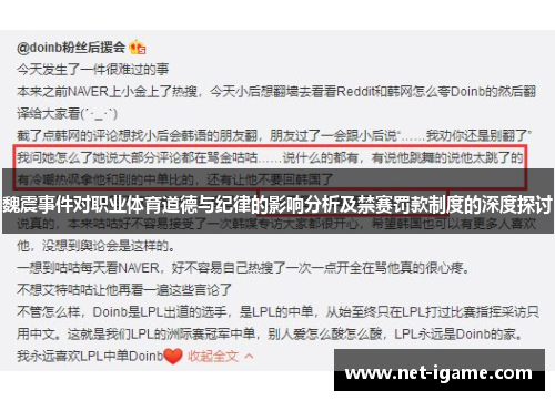 魏震事件对职业体育道德与纪律的影响分析及禁赛罚款制度的深度探讨